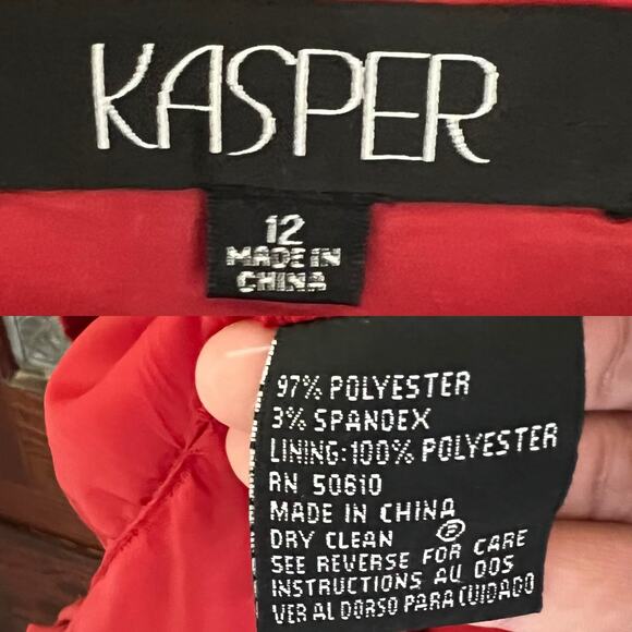 90s Vintage Kasper Red Cropped Tank Blouse Size 12 Side Zip Scoop Neck Coquette - Picture 9 of 15